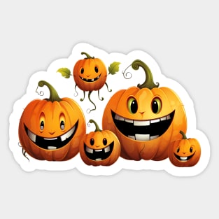 Spooky Halloween Pumpkin Family Sticker